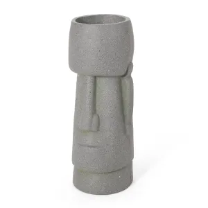 Outdoor Polynesian Decorative Planter, Stone Gray - NH953413 patio chairs, outdoor seating