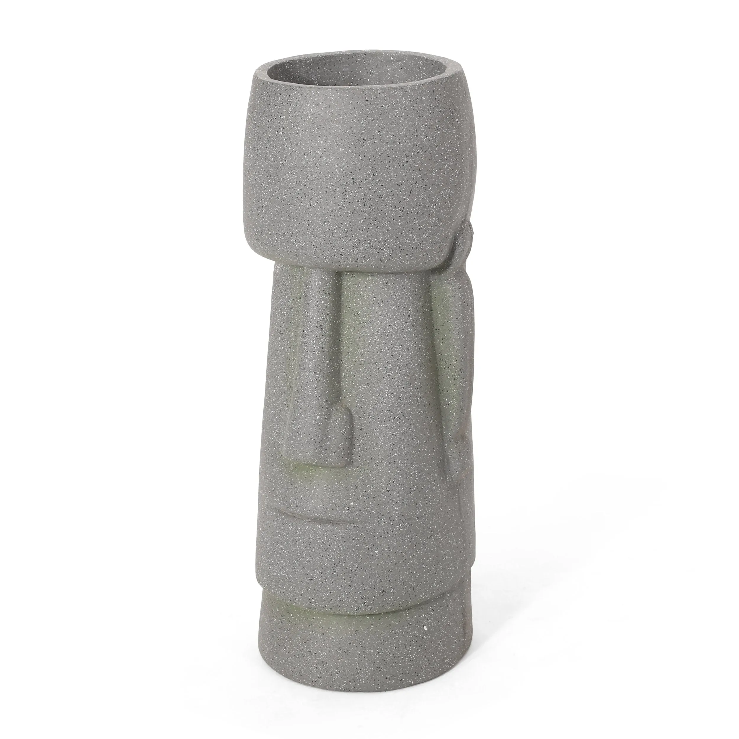 Outdoor Polynesian Decorative Planter, Stone Gray - NH953413 patio chairs, outdoor seating