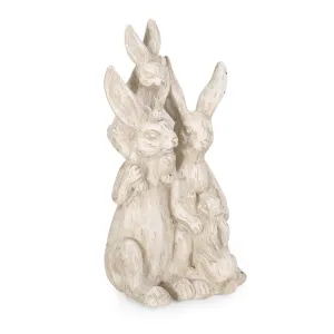 Outdoor Rabbit Family Garden Statue, White - NH399413 patio chairs, outdoor seating