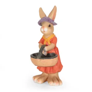 Outdoor Rabbit Garden Statue, Brown and Orange - NH289413 patio chairs, outdoor seating