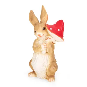 Outdoor Rabbit Garden Statue, White and Brown - NH889413 patio chairs, outdoor seating