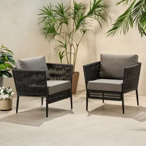 Outdoor Rope Club Chair with Cushions (Set of 2) - NH973013 chandelier, pendant light