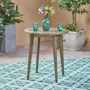 Outdoor Round Acacia Wood Bistro Table, Gray - NH599403 patio chairs, outdoor seating
