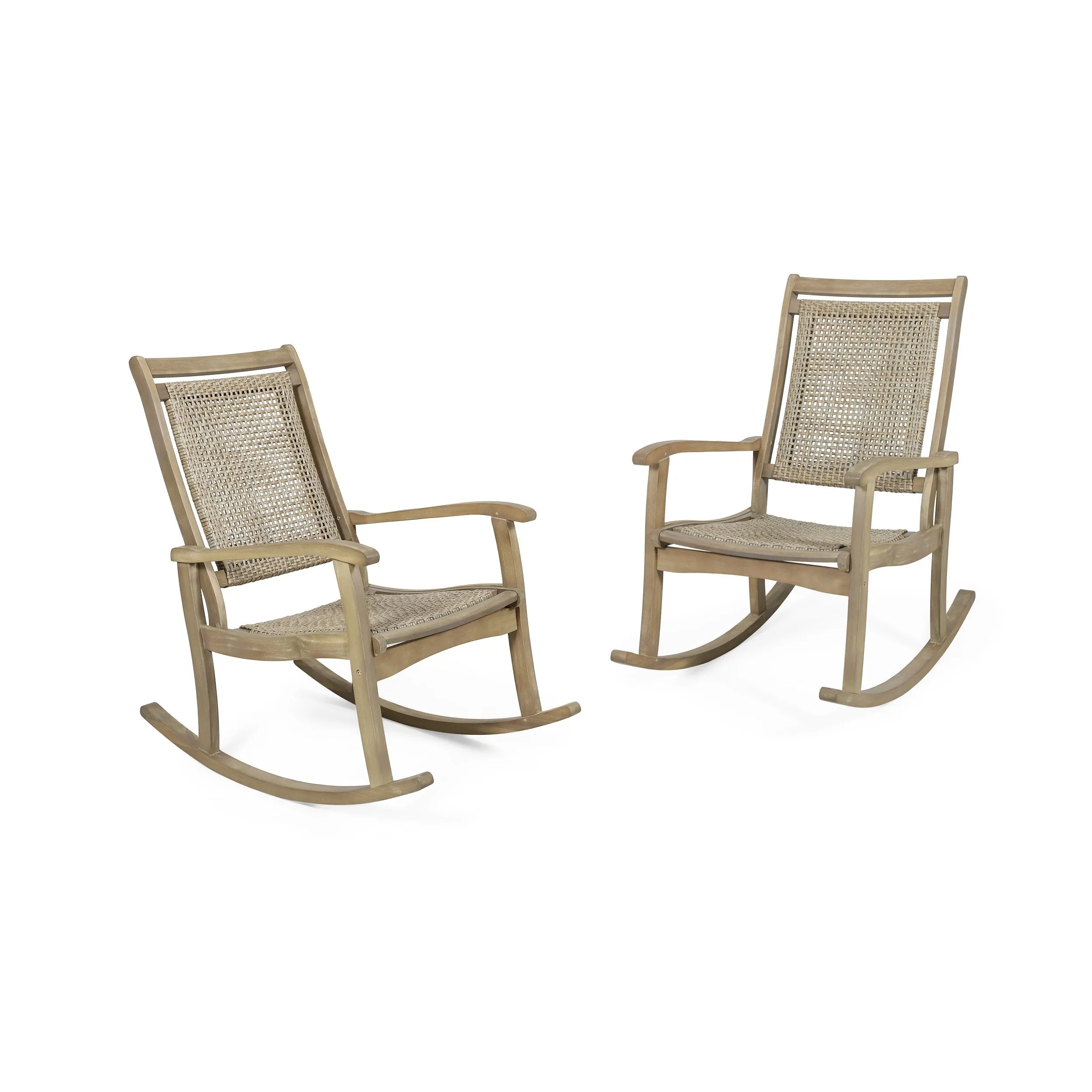 Outdoor Rustic Wicker Rocking Chairs (Set of 2) - NH531313 chandelier, pendant light