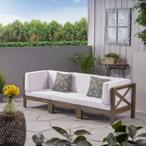 Outdoor Sectional Sofa Set  3-Seater  Acacia Wood  Water-Resistant Cushions - NH986603 serving bowl, serving dish