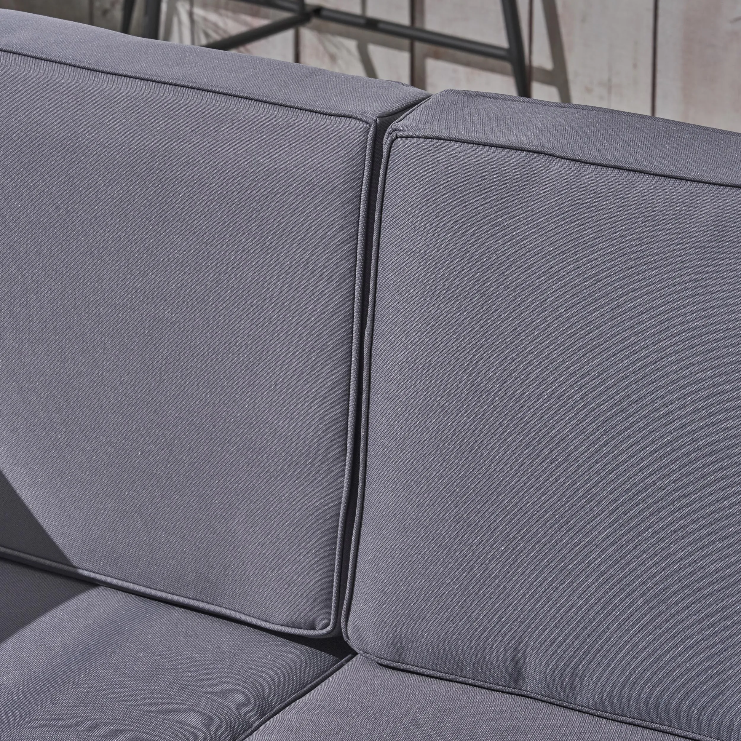 Outdoor Sectional Sofa Set with Coffee Table - 4-Piece 3-Seater - Acacia Wood - Outdoor Cushions - NH550703