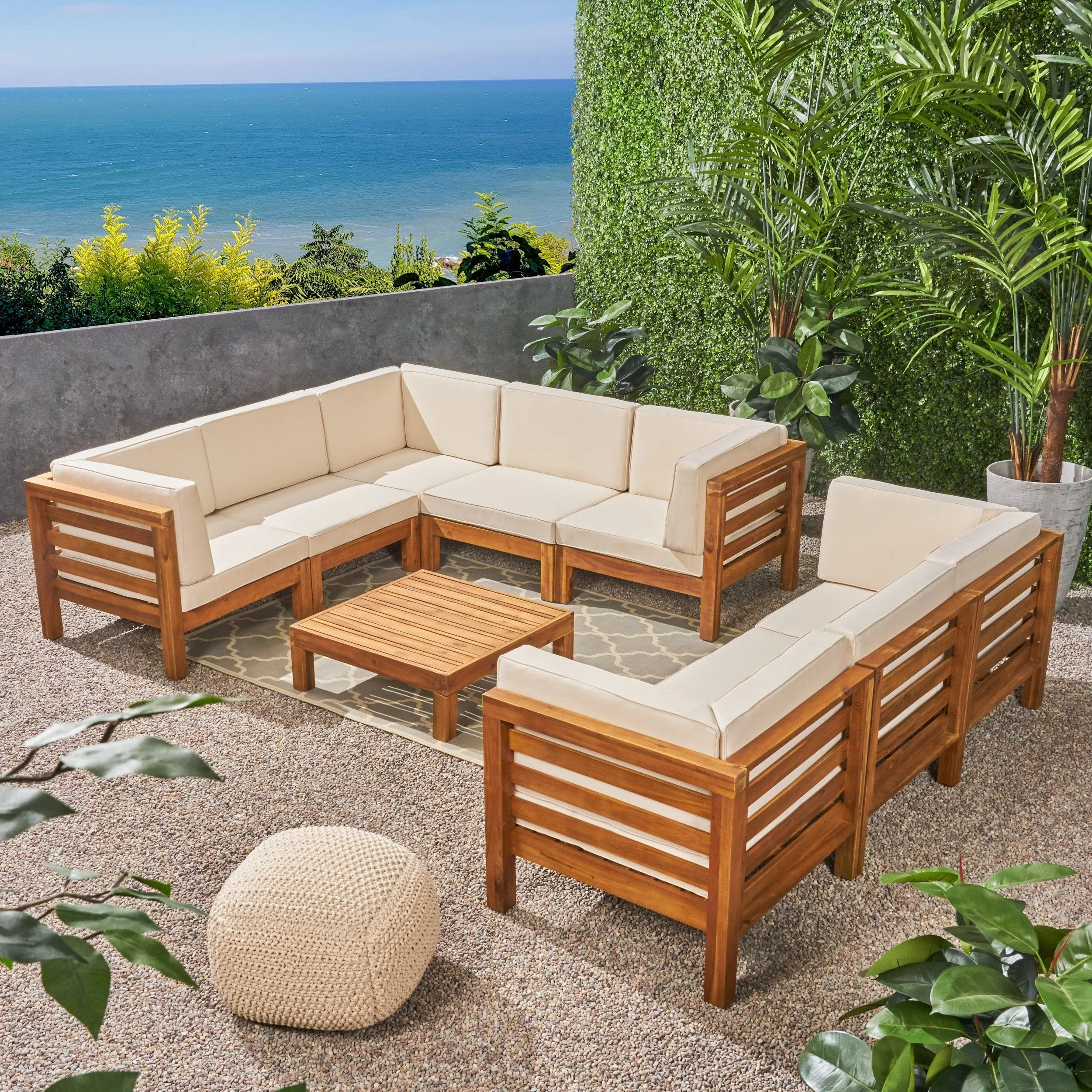 Outdoor Sectional Sofa Set with Coffee Table - NH380703