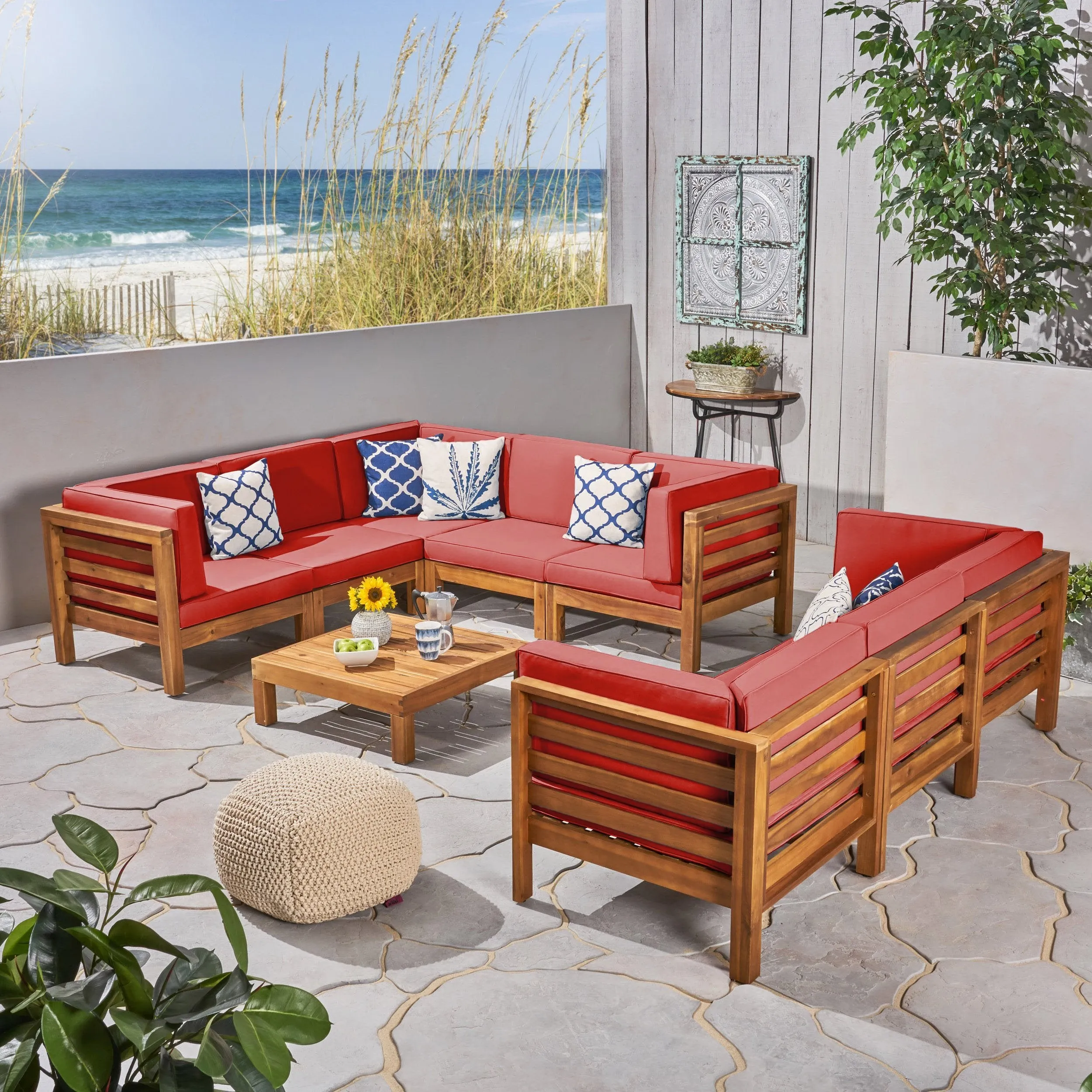 Outdoor Sectional Sofa Set with Coffee Table - NH380703