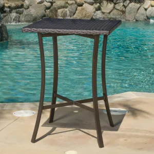 Outdoor Square Multi-Brown Wicker Bar Table with Aluminum Frame - NH542792 patio chairs, outdoor seating