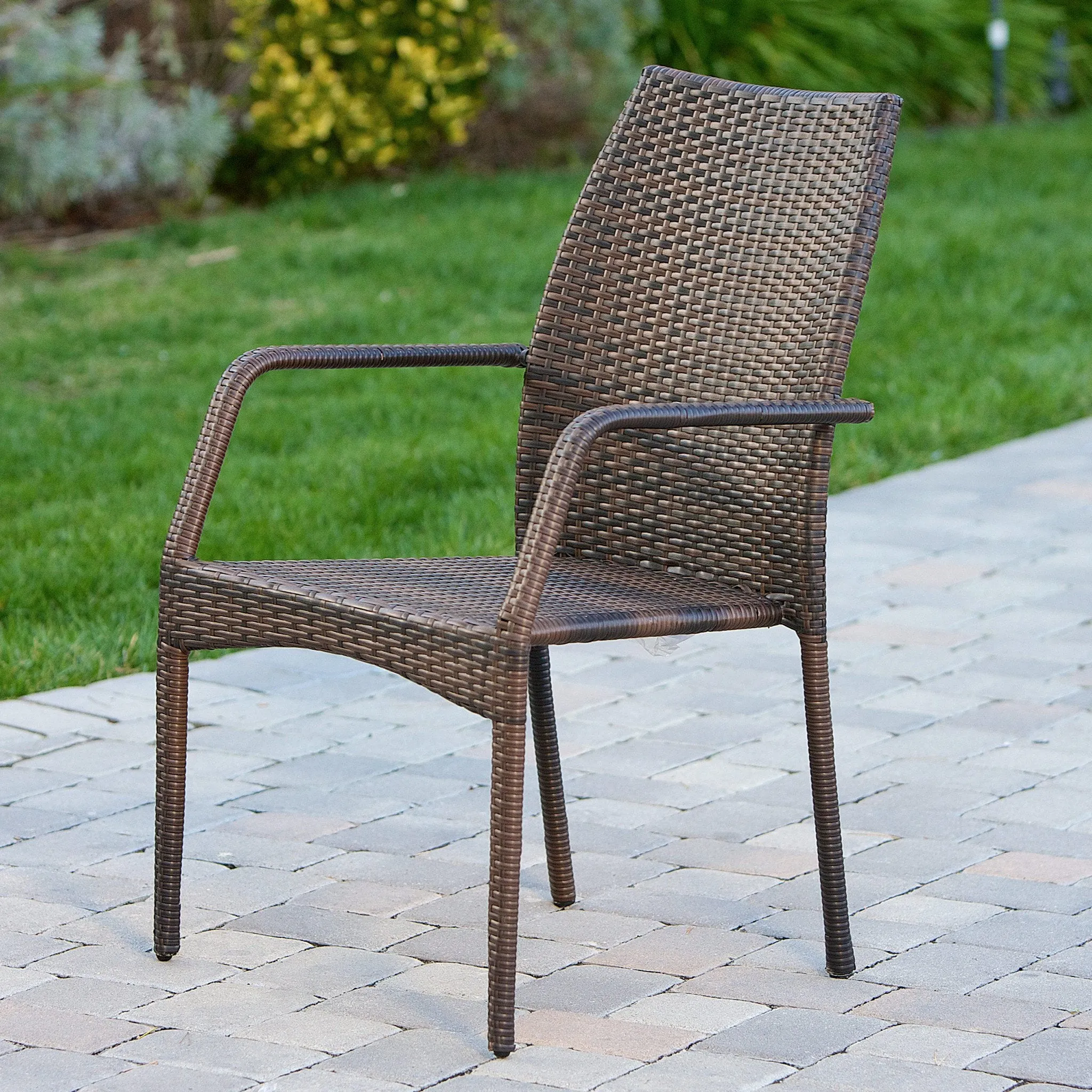 Outdoor Stacking Multi-Brown Wicker Chairs (Set of 2) - NH812832 chandelier, pendant light