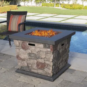 Outdoor Stone Finished Square Fire Pit - 40000 BTU - NH322303 floor chair, tatami chair