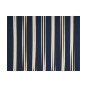 Outdoor Stripe Area Rug, Navy and Ivory - NH745803 patio chairs, outdoor seating