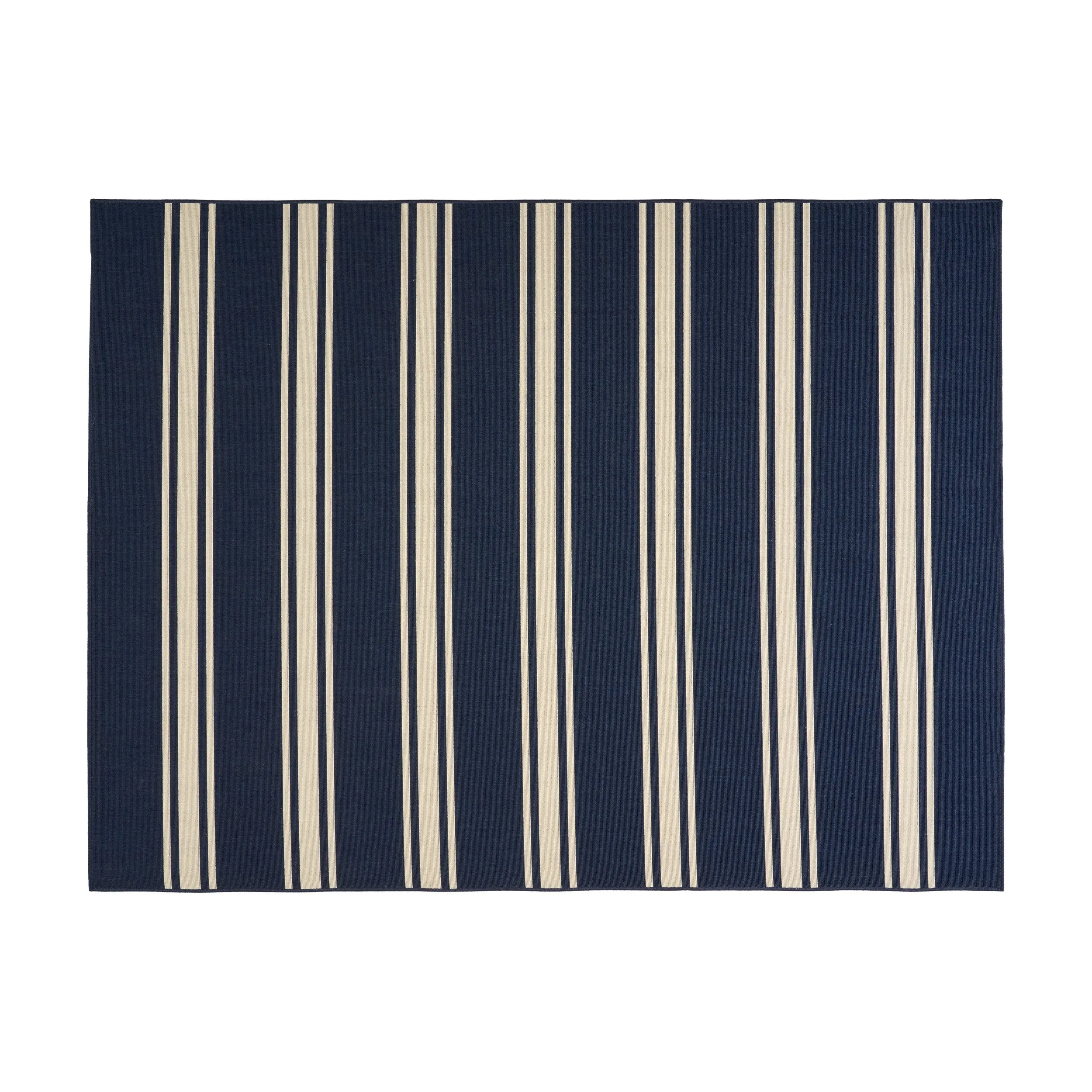 Outdoor Stripe Area Rug, Navy and Ivory - NH745803 patio chairs, outdoor seating