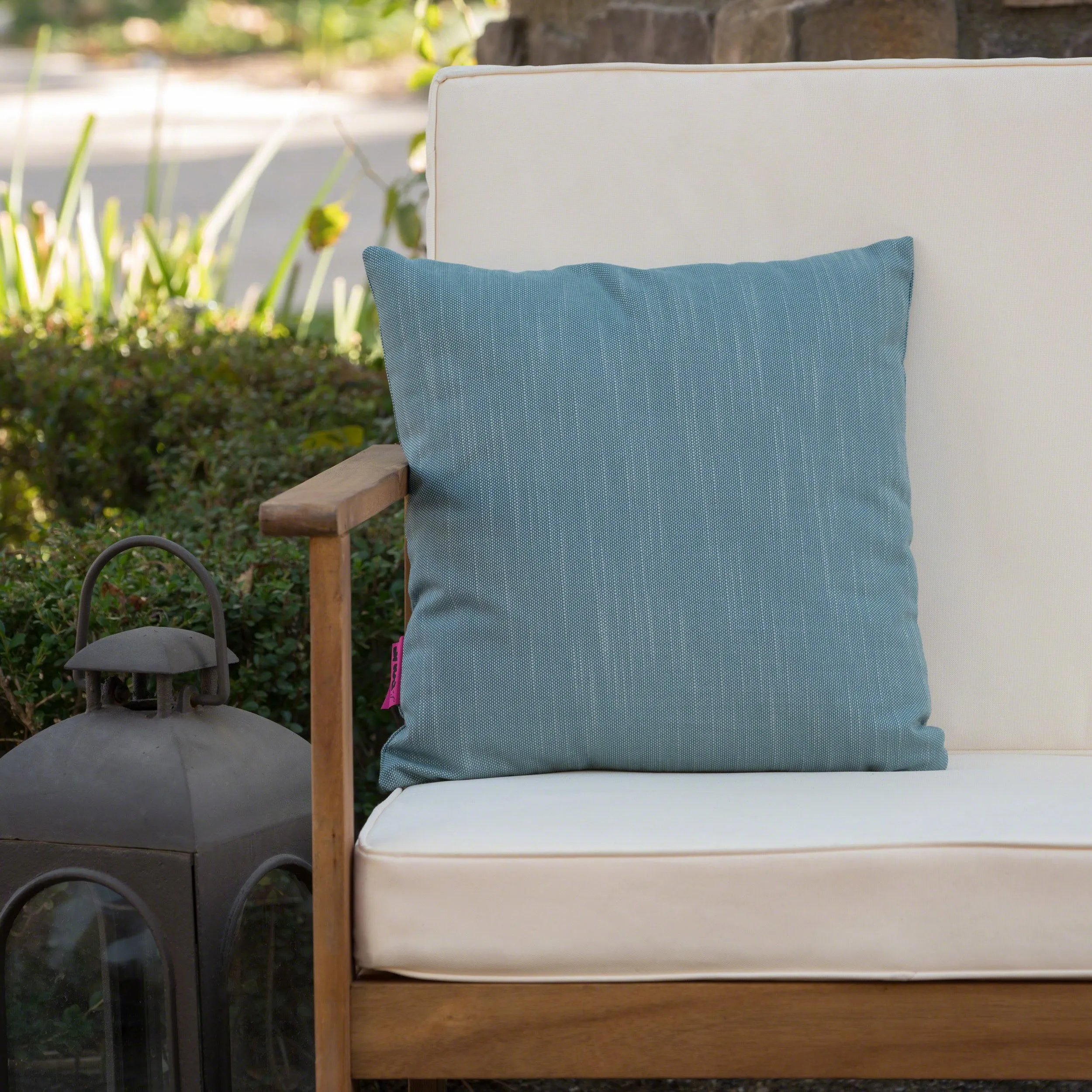 Outdoor Teal Water Resistant 16 X 16 Square Pillow - NH040303 patio chairs, outdoor seating