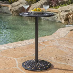 Outdoor Traditional Ornate Shiny Copper Metal Bar Table - NH435692 patio chairs, outdoor seating