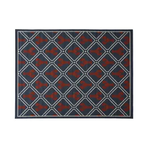 Outdoor Trellis Area Rug, Navy and Red - NH385803 patio chairs, outdoor seating