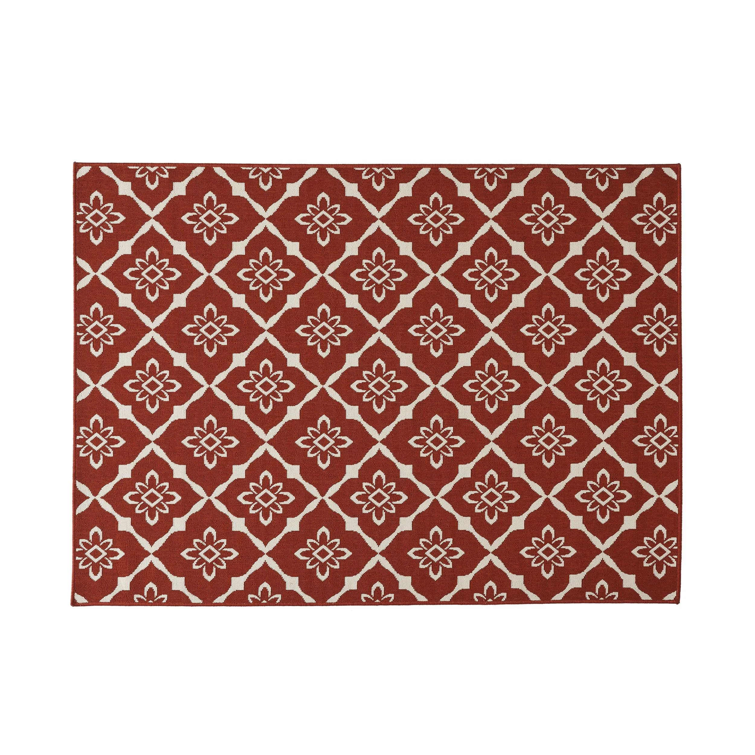 Outdoor Trellis Area Rug, Red and Ivory - NH565803 patio chairs, outdoor seating