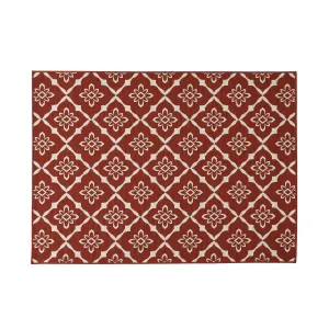 Outdoor Trellis Area Rug, Red and Ivory - NH565803 patio chairs, outdoor seating