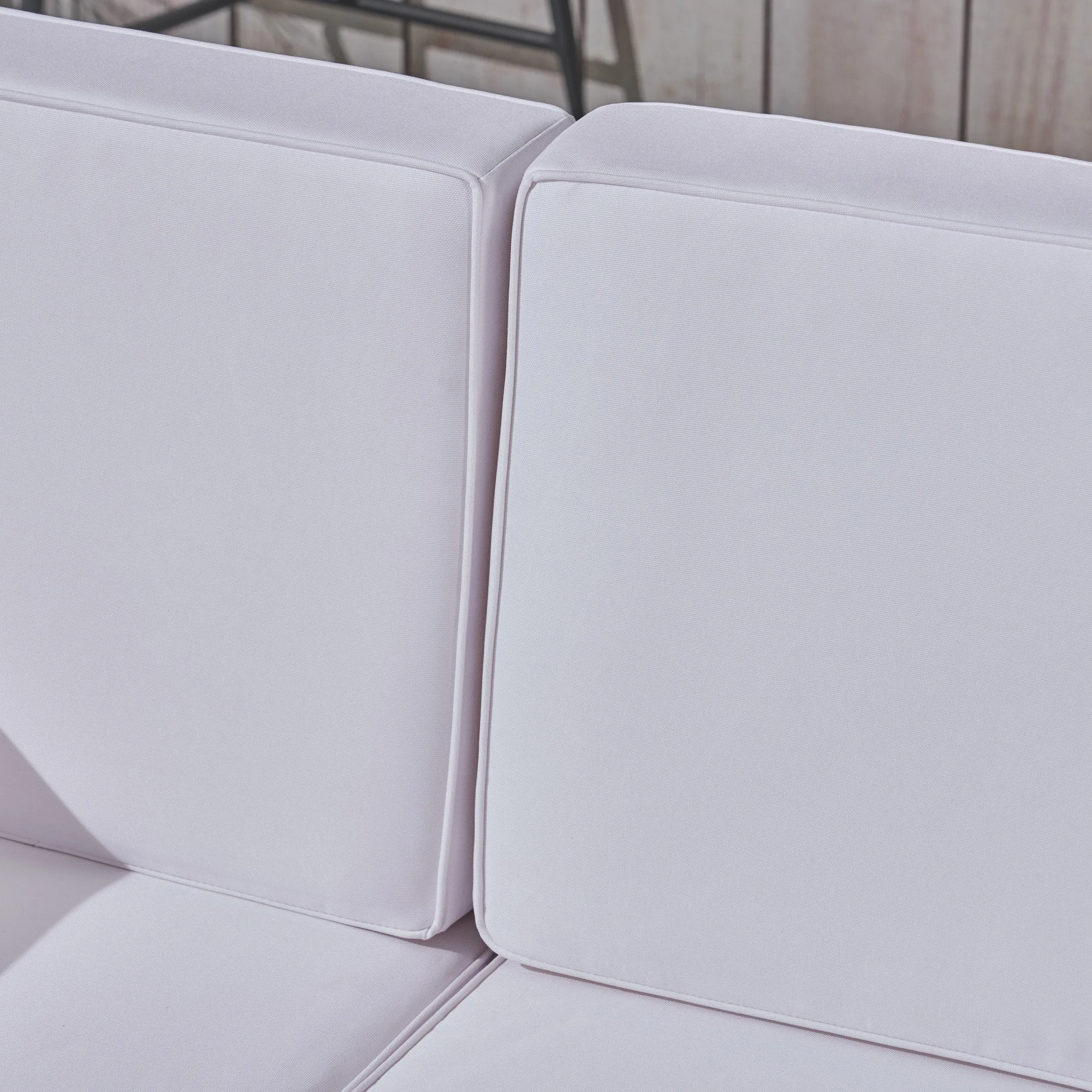 Outdoor V-Shaped Sectional Sofa Set - 5-Seater - Acacia Wood - Outdoor Cushions - NH460703