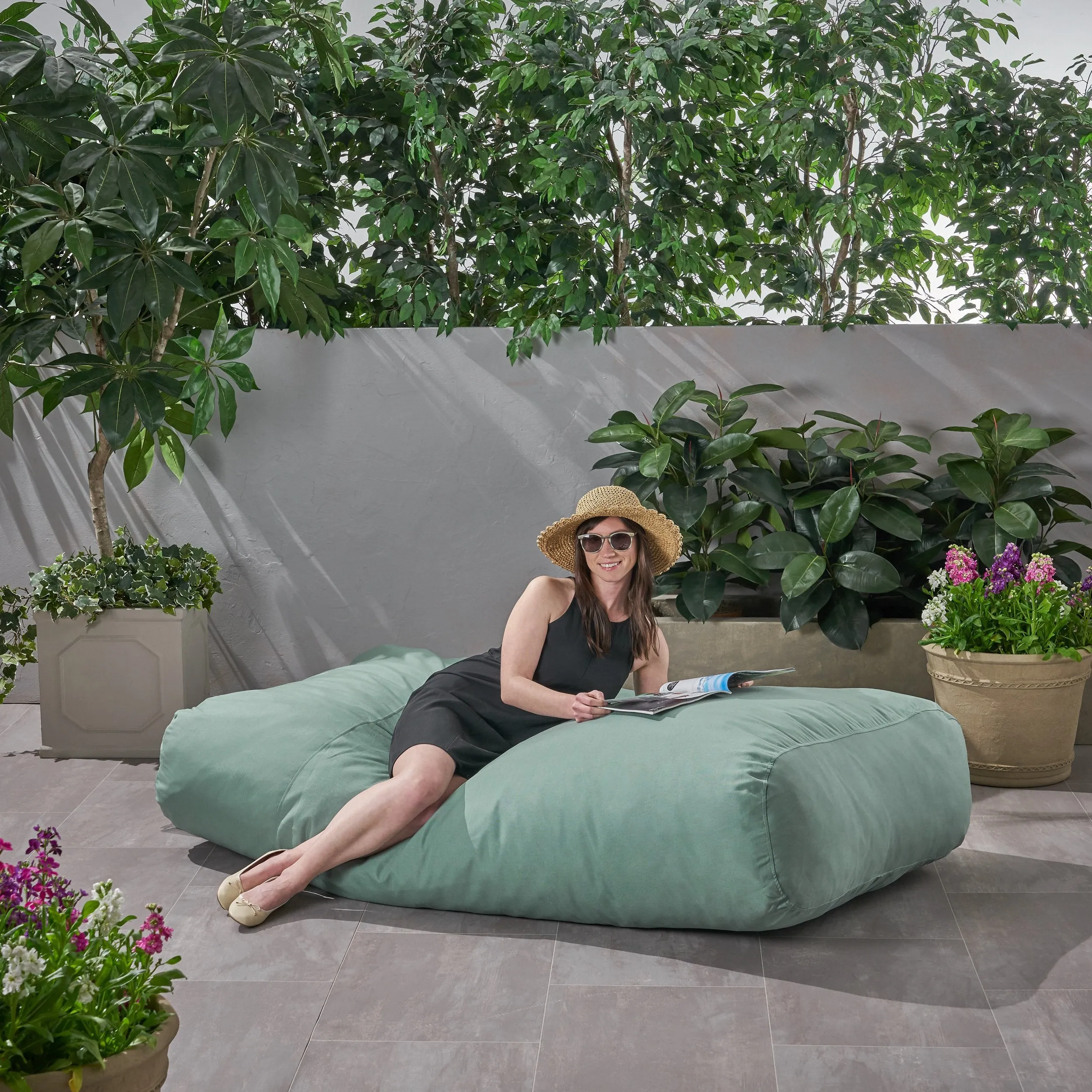Outdoor Water Resistant 6X3 Lounger Bean Bag - NH040803 patio chairs, outdoor seating