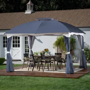Outdoor Water Resistant Fabric and Steel 12 x 10 Foot Gazebo - NH801603 patio chairs, outdoor seating