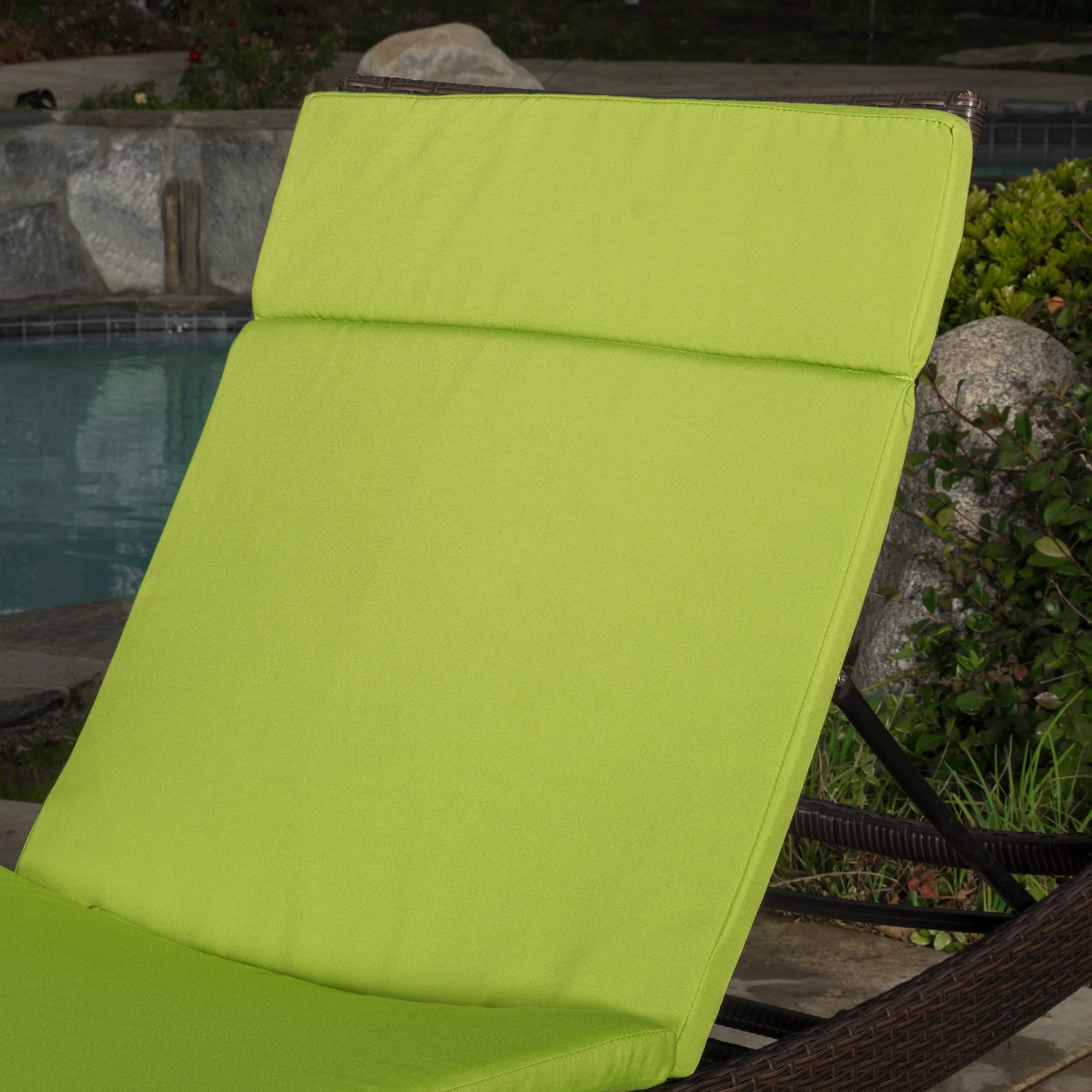 Outdoor Water-Resistant Fabric Chaise Lounge Cushions (Set of 2) - NH424612