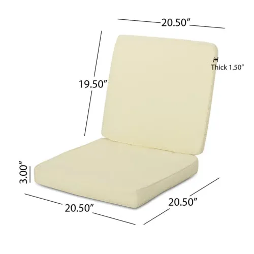 Outdoor Water Resistant Fabric Loveseat and Club Chair Cushions - NH582313