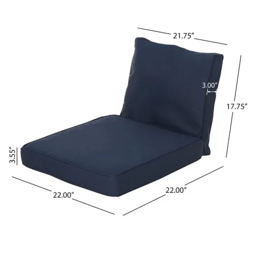 Outdoor Water Resistant Fabric Loveseat Cushions with Piping - NH864313