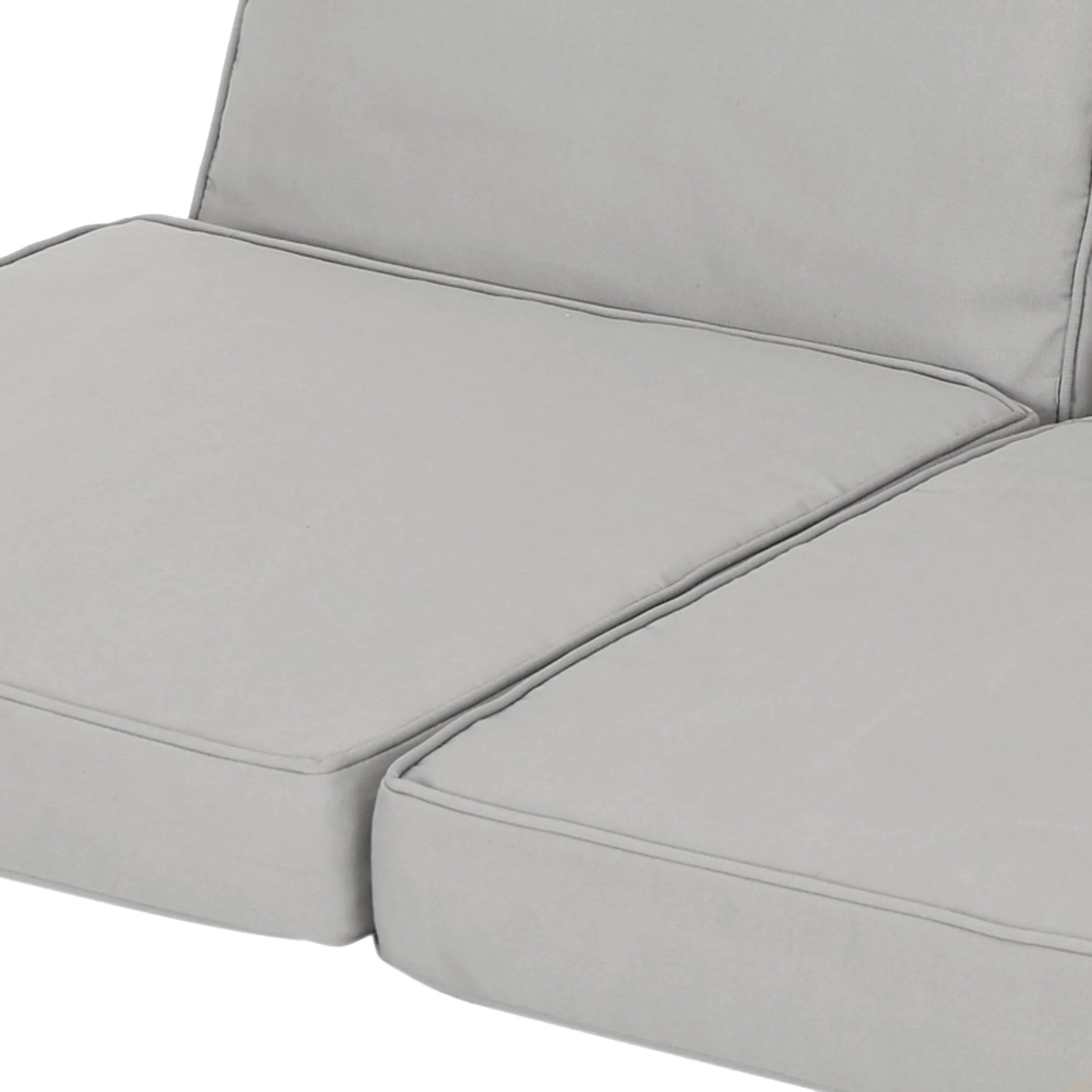 Outdoor Water Resistant Fabric Loveseat Cushions with Piping - NH864313