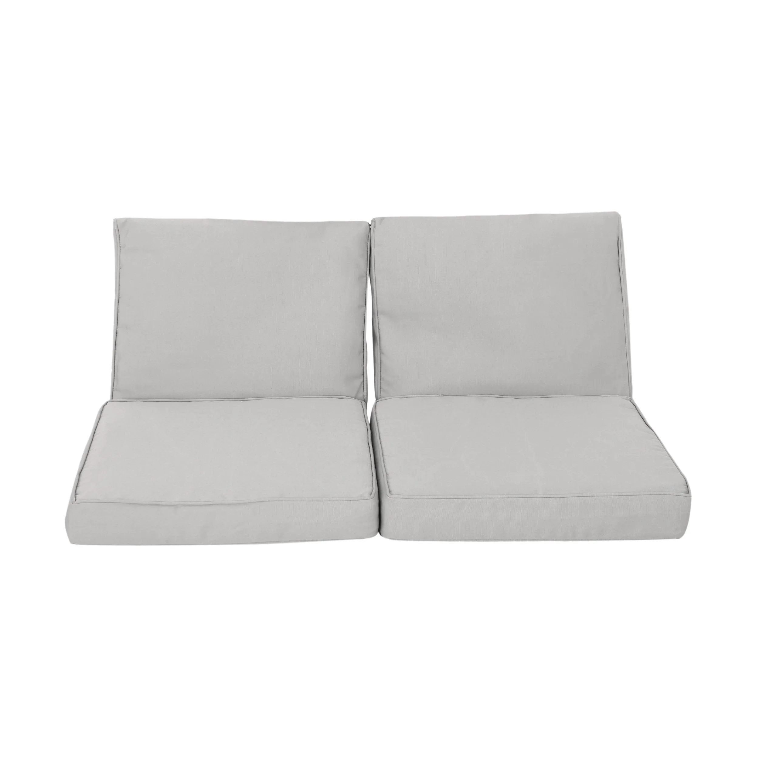 Outdoor Water Resistant Fabric Loveseat Cushions with Piping - NH864313