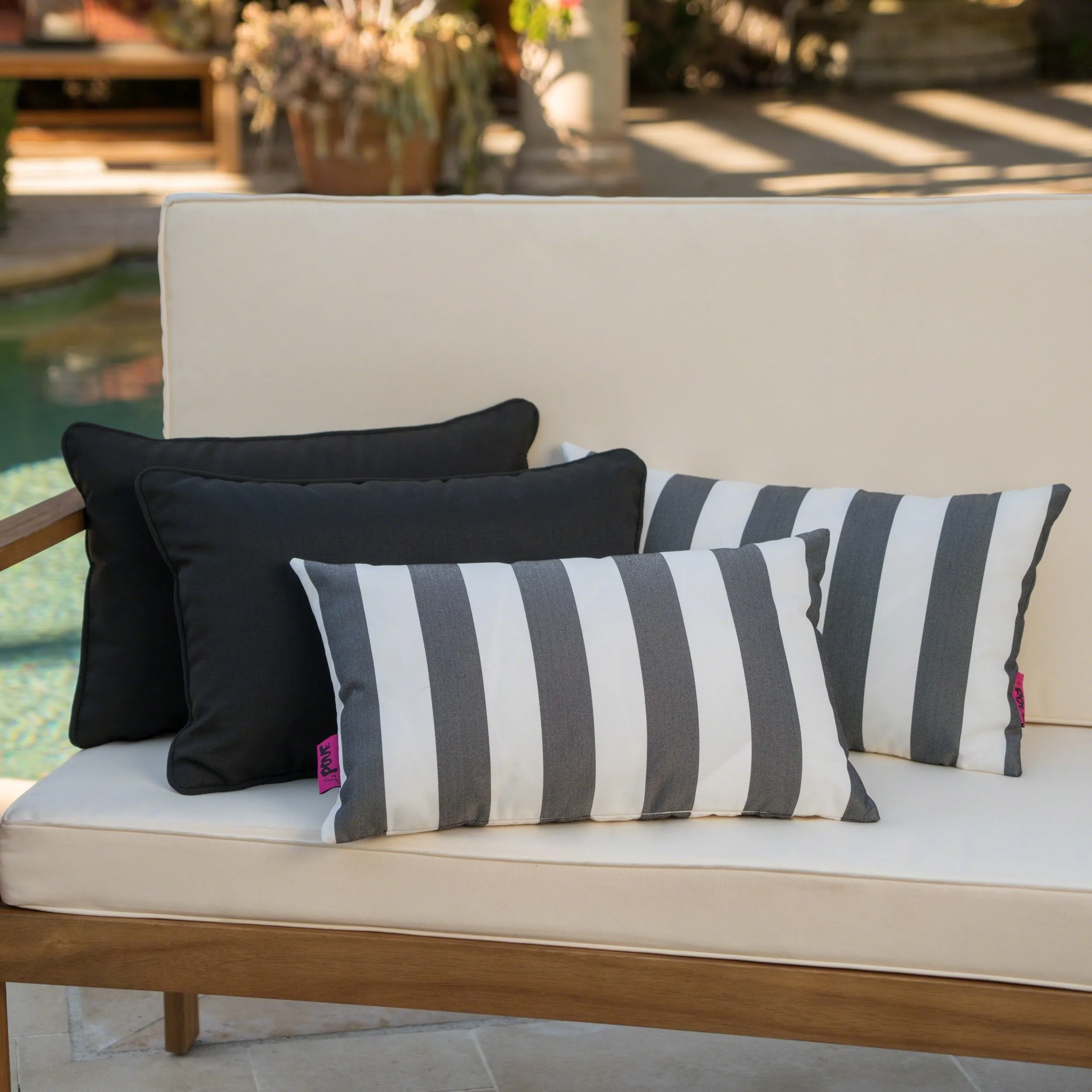 Outdoor Water Resistant Rectangular Throw Pillows - Set of 4 - NH030303
