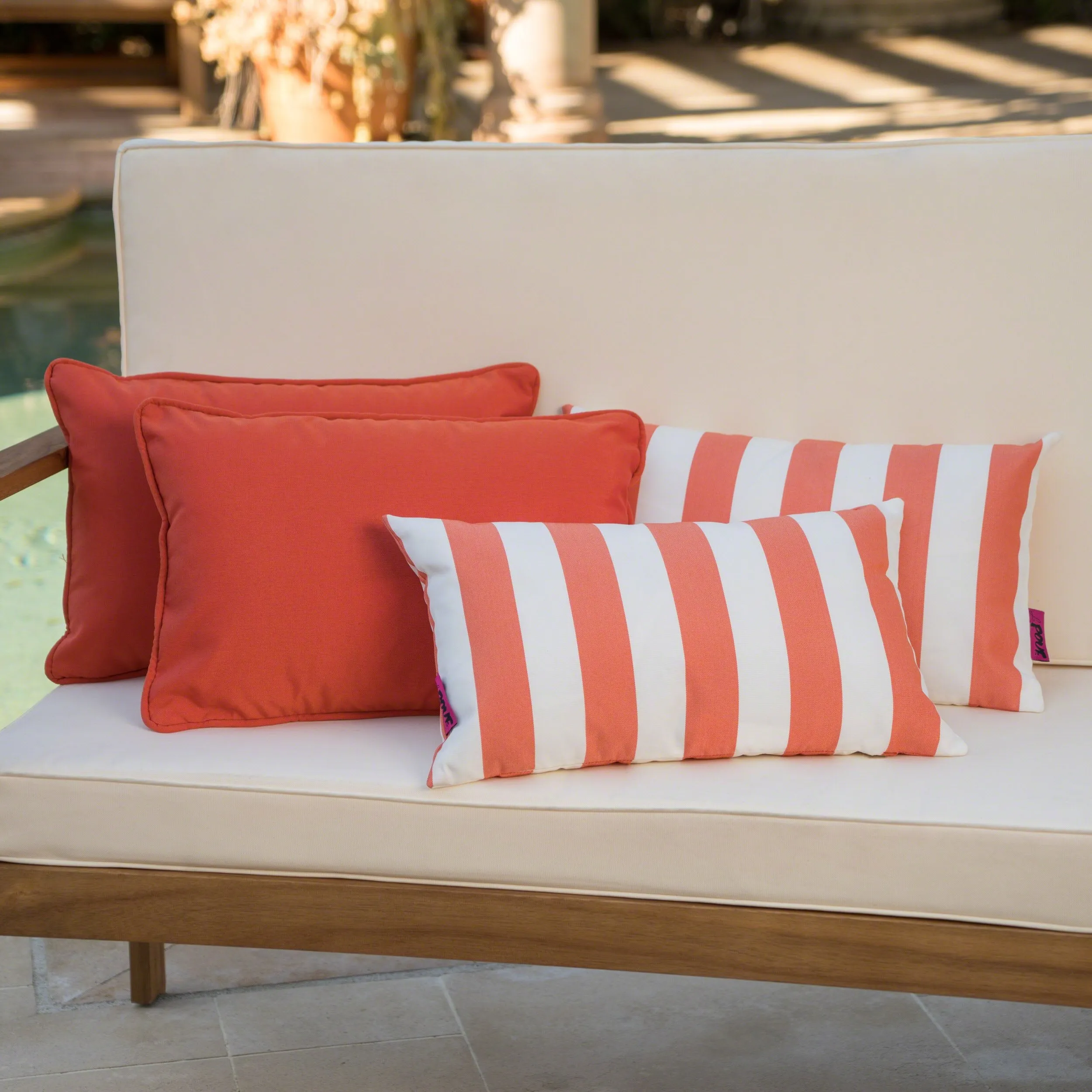 Outdoor Water Resistant Rectangular Throw Pillows - Set of 4 - NH030303