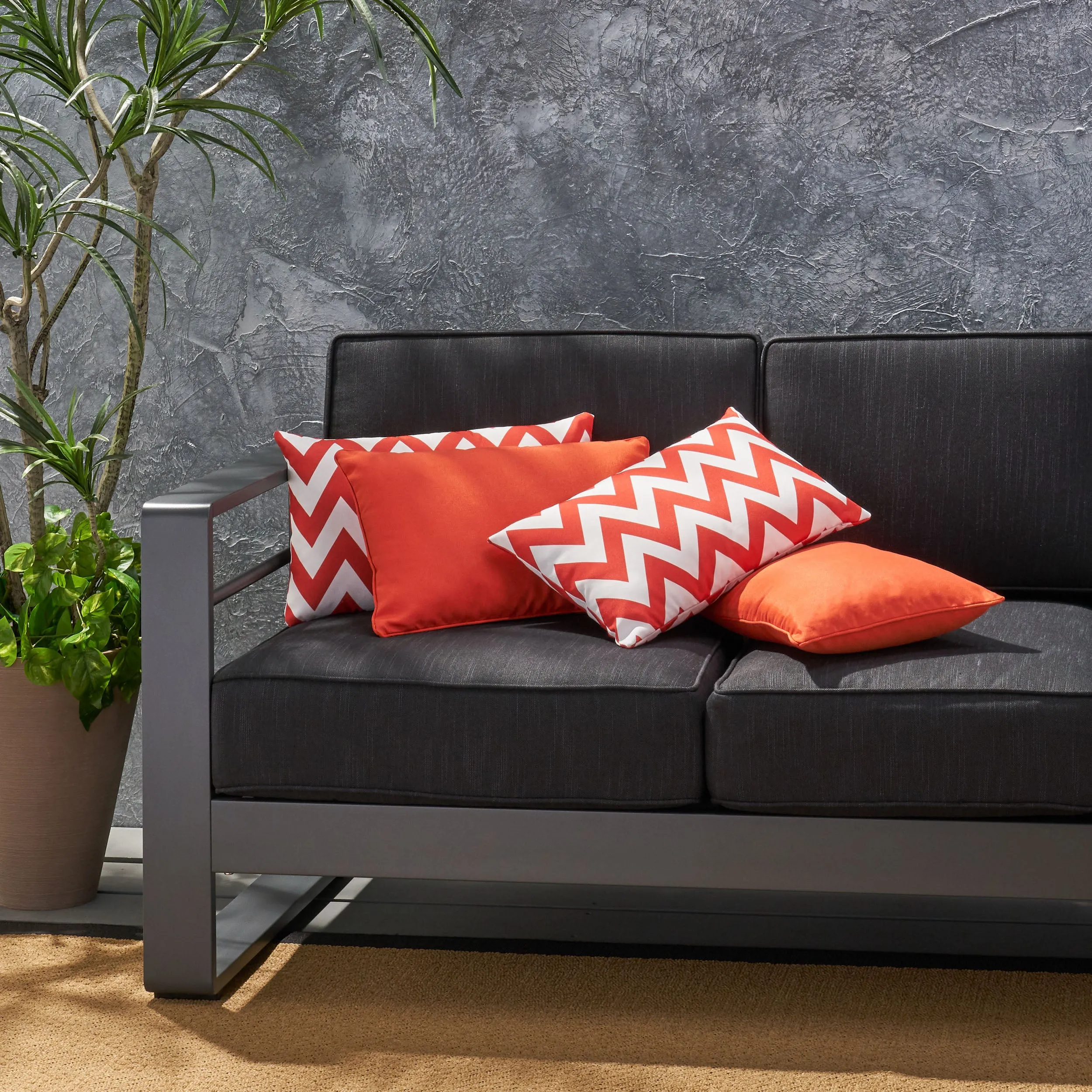 Outdoor Water Resistant Rectangular Throw Pillows - Set of 4 - NH030303