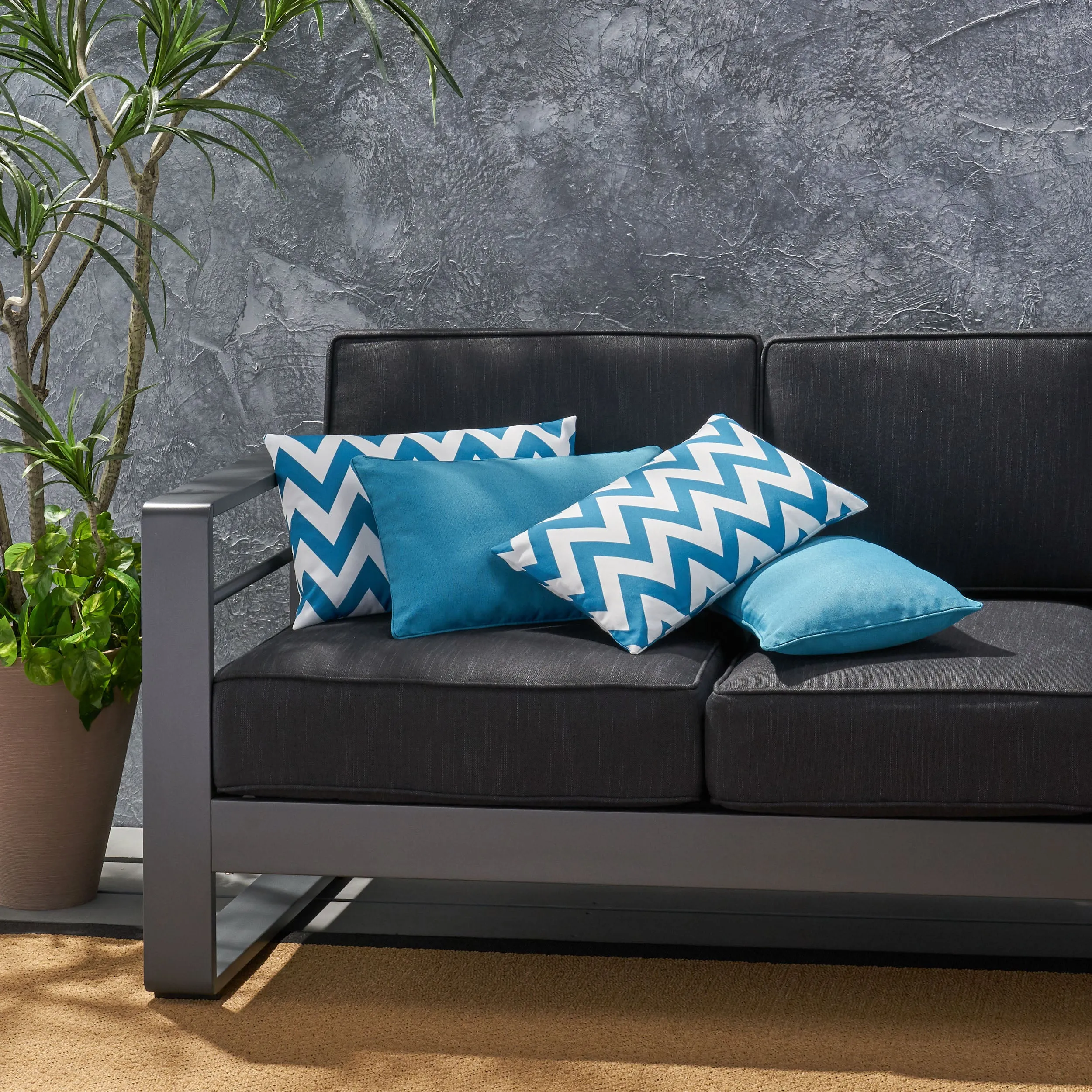 Outdoor Water Resistant Rectangular Throw Pillows - Set of 4 - NH030303