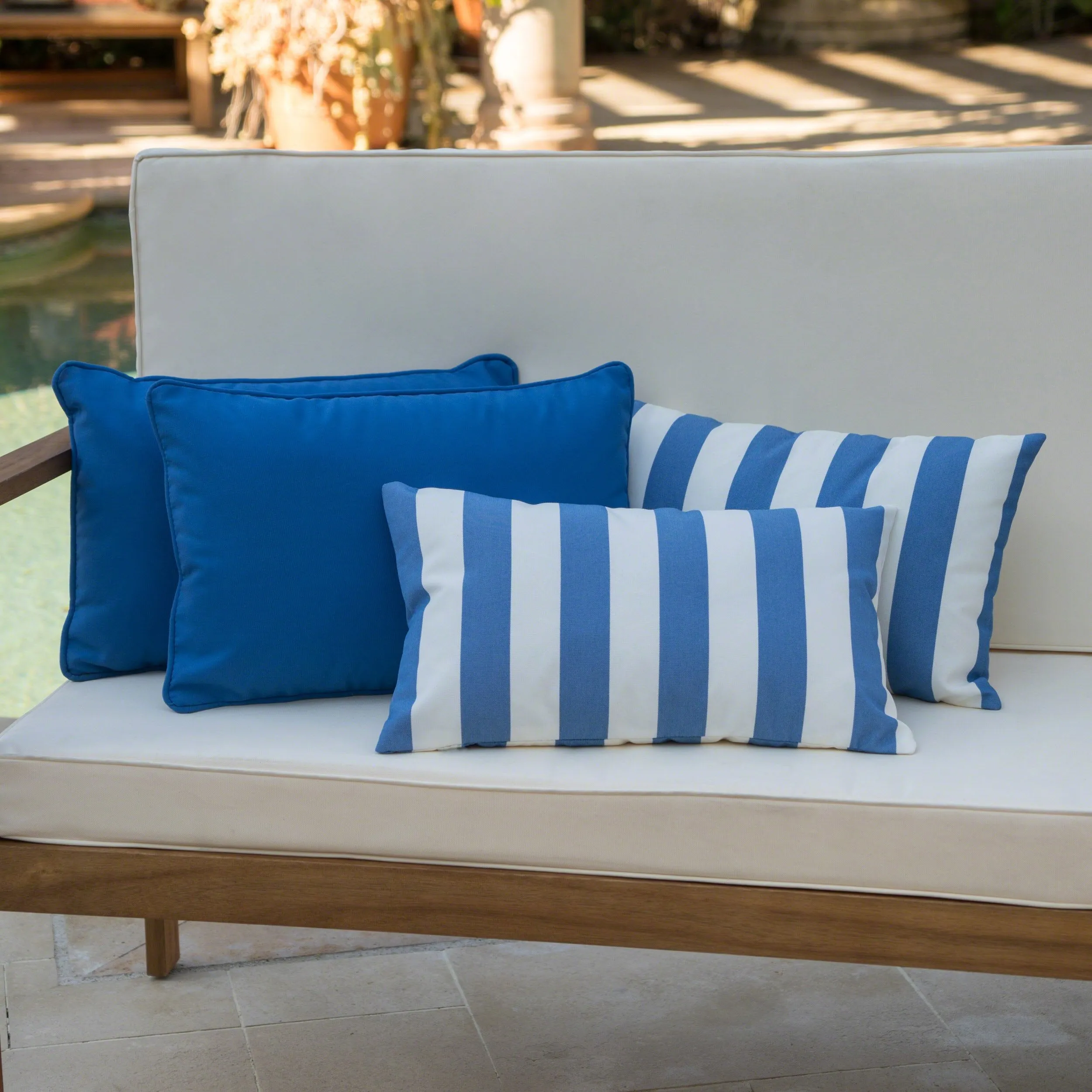 Outdoor Water Resistant Rectangular Throw Pillows - Set of 4 - NH030303