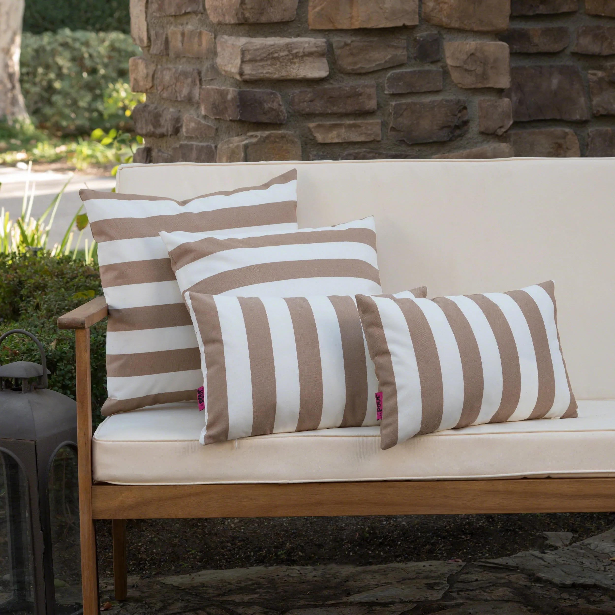 Outdoor Water Resistant Square and Rectangular Throw Pillows - Set of 4 - NH989203