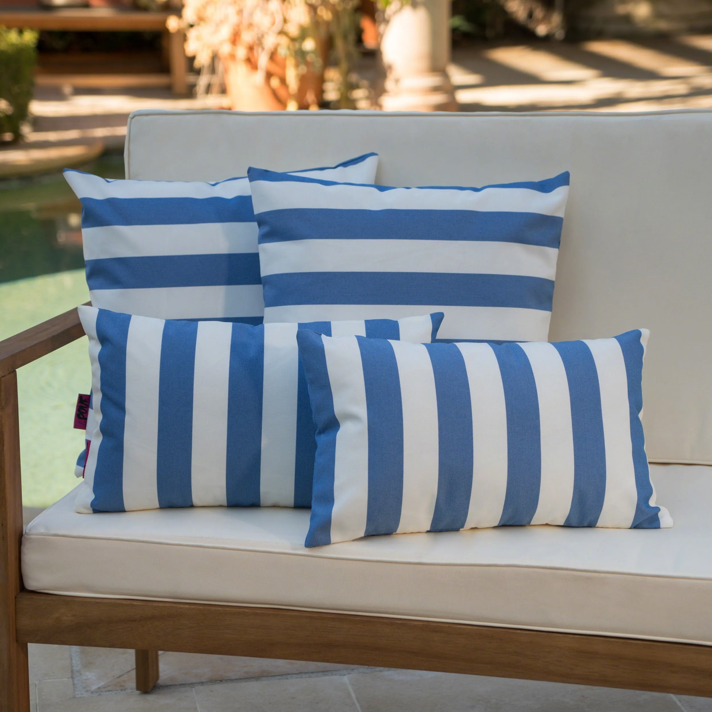 Outdoor Water Resistant Square and Rectangular Throw Pillows - Set of 4 - NH989203