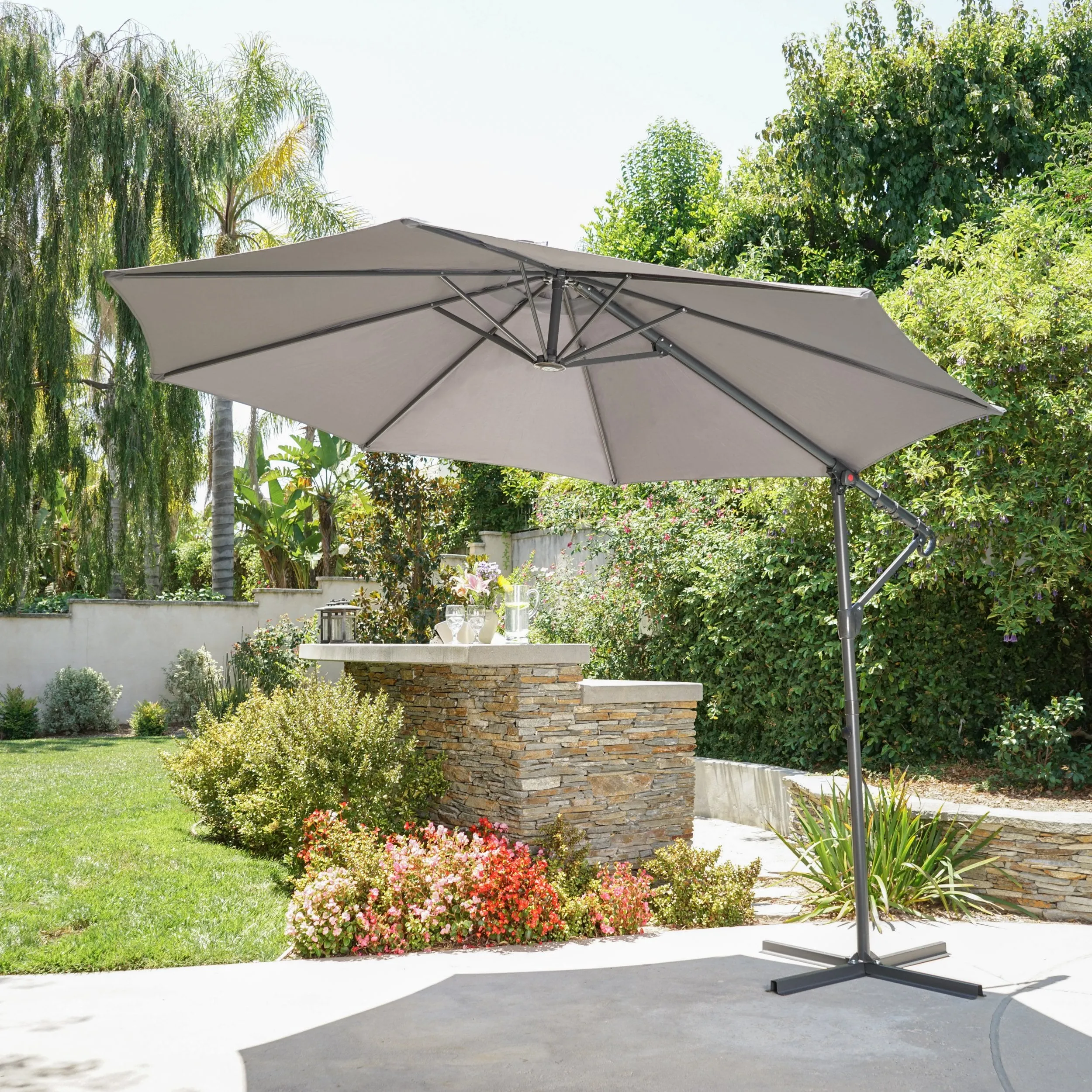 Outdoor Water Resistant Steel Frame Banana Sun Canopy - NH724103 cowhide rug, luxury rug