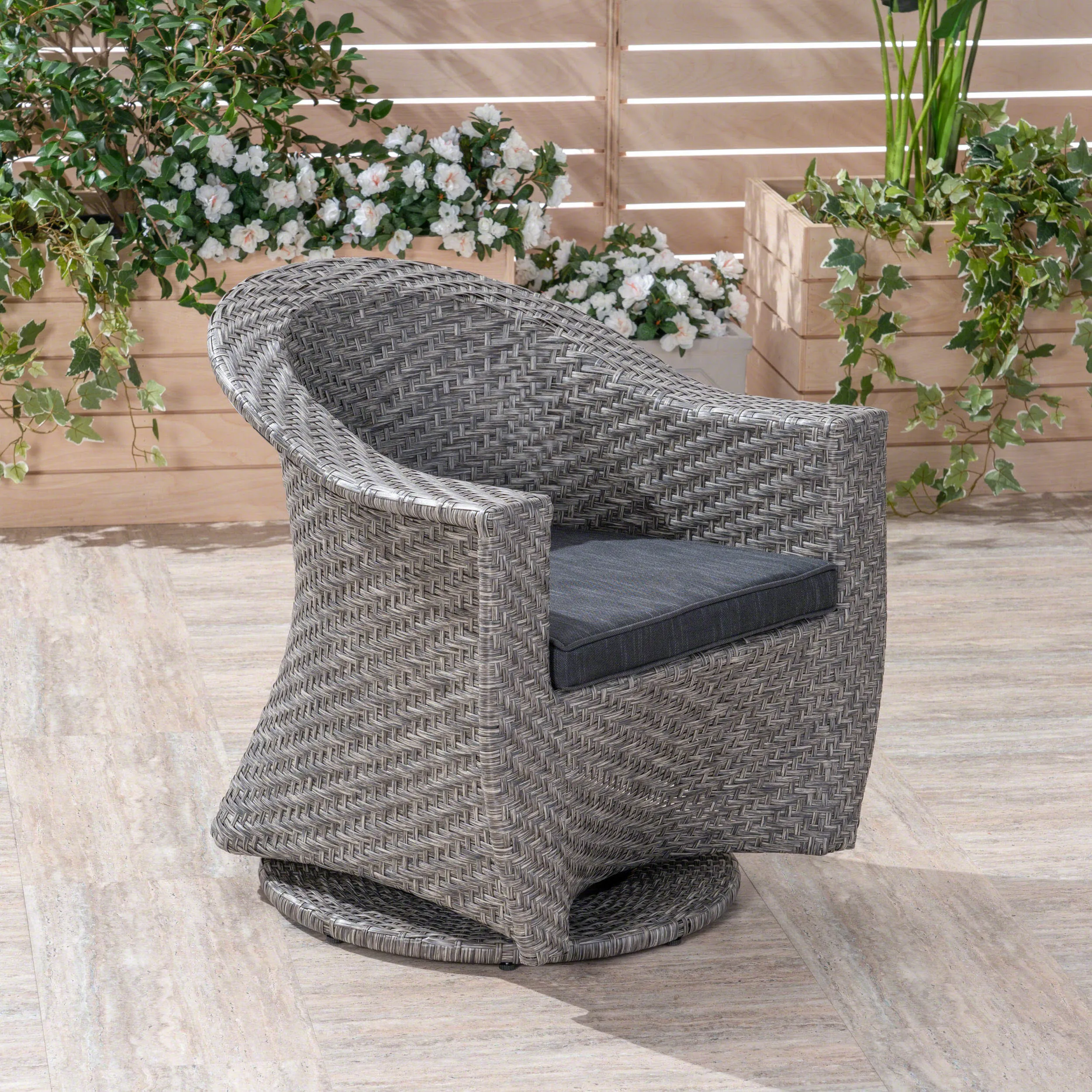 Outdoor Wicher Swivel Chair - NH220603 chandelier, pendant light