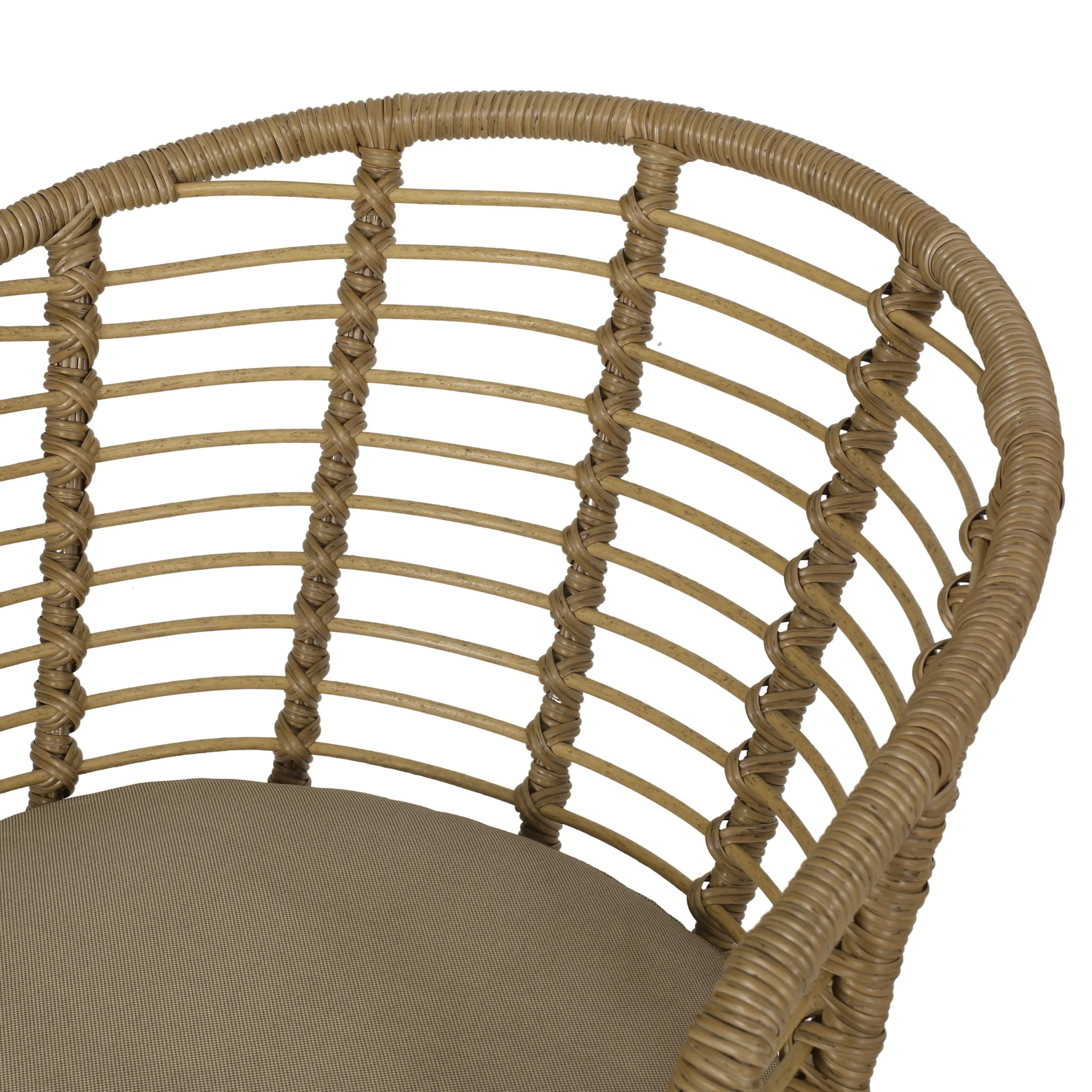 Outdoor Wicker 2 Seater Chat Set, Light Brown and Beige - NH899413
