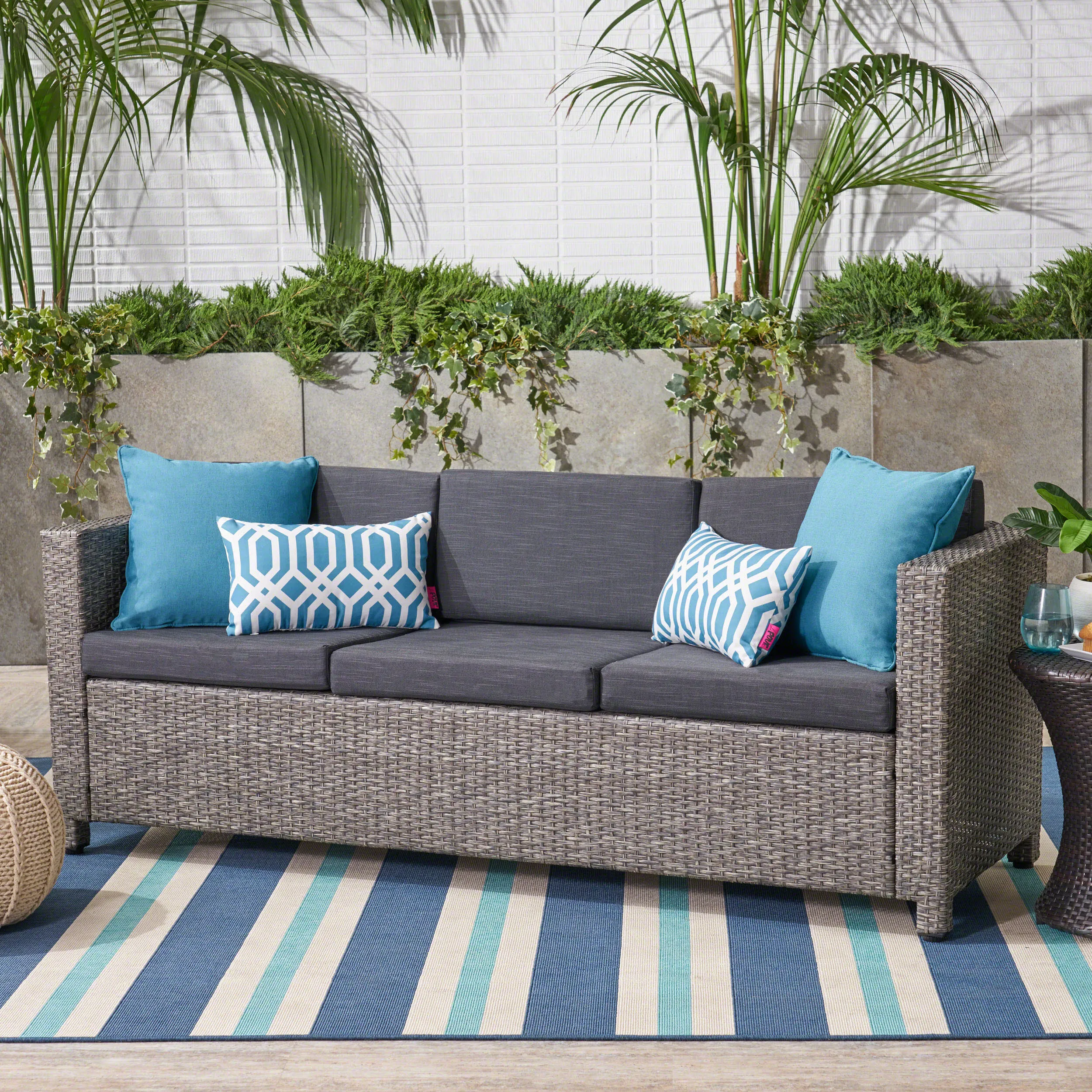 Outdoor Wicker 3 Seater Sofa - NH697403