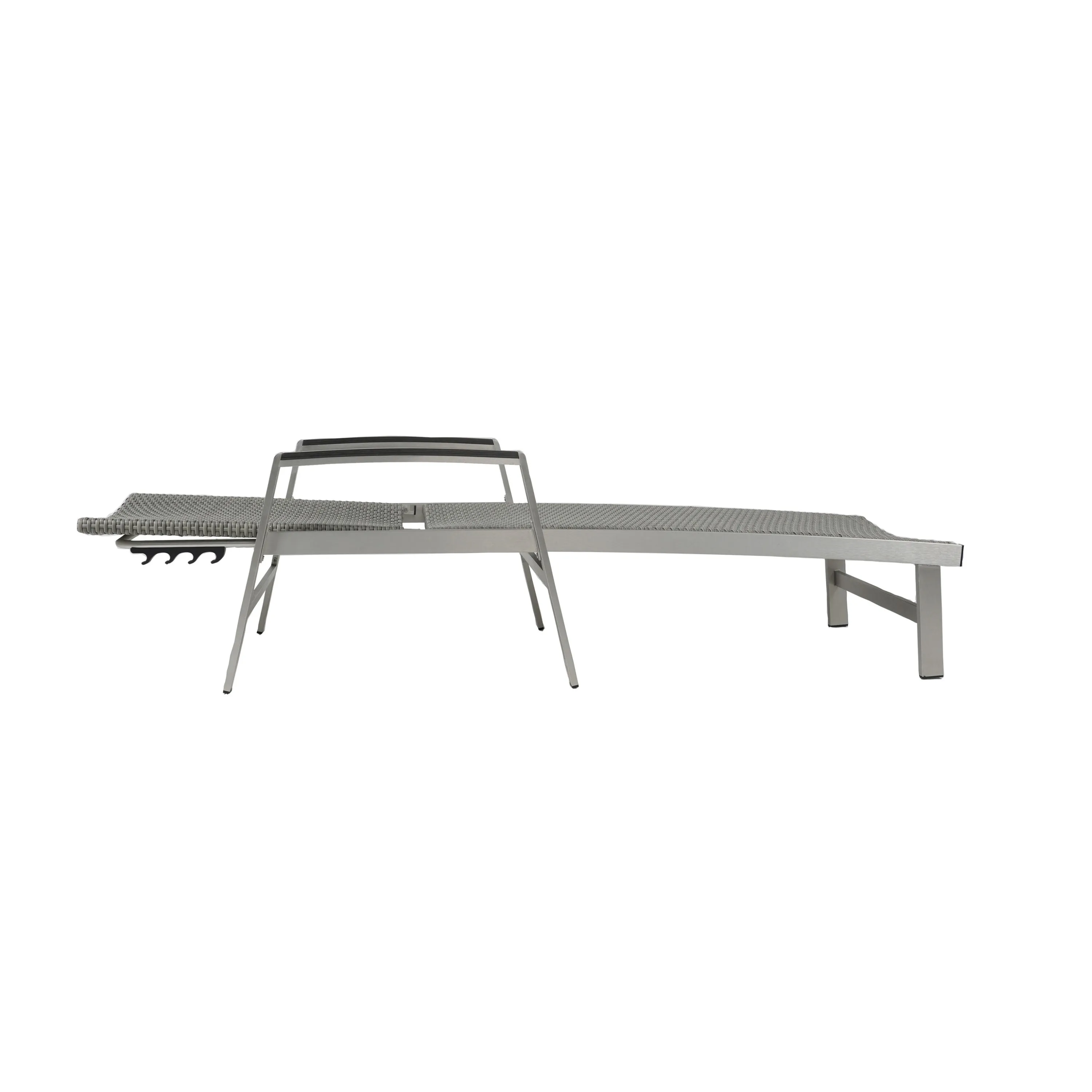 Outdoor Wicker and Aluminum Chaise Lounge, Gray Finish - NH455503