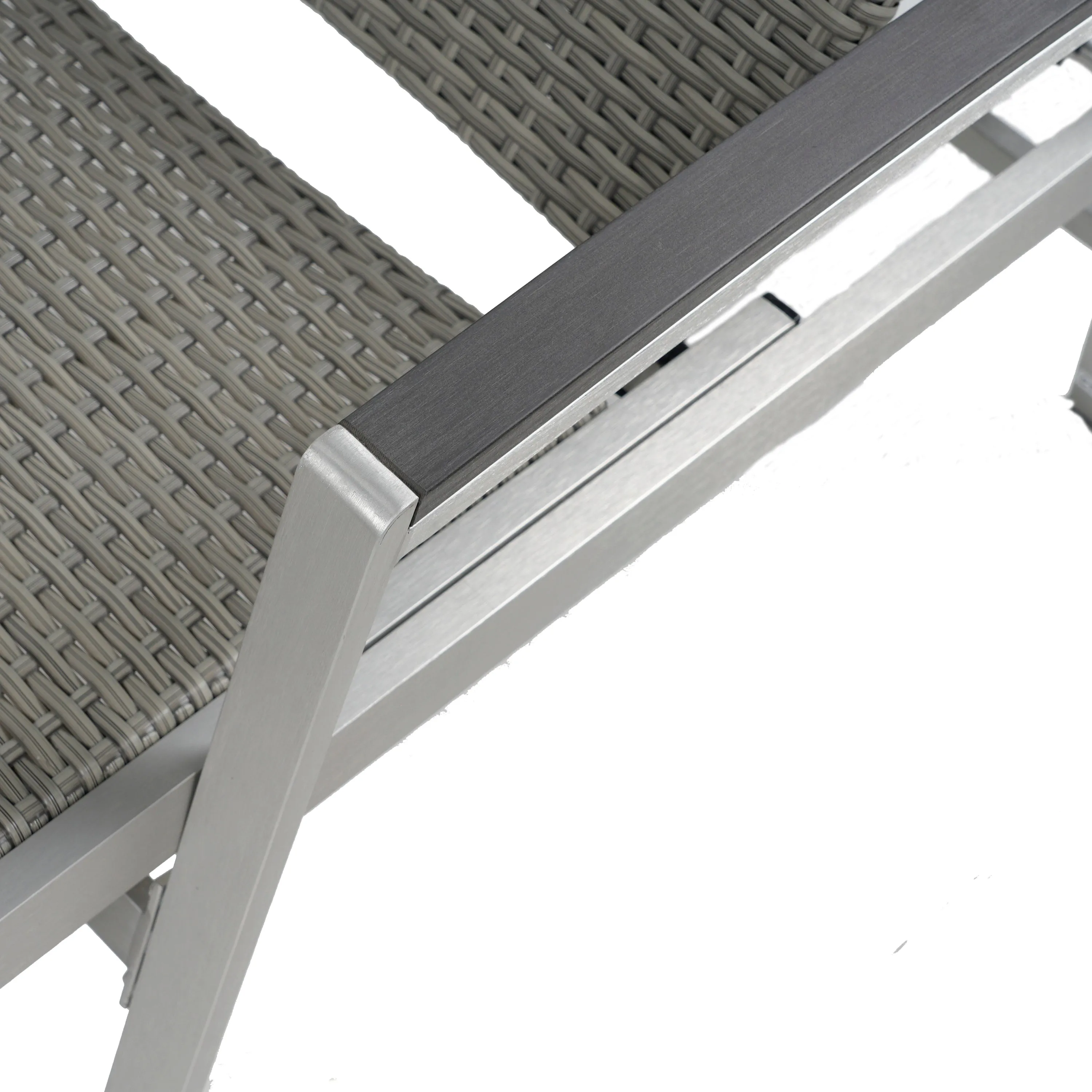 Outdoor Wicker and Aluminum Chaise Lounge, Gray Finish - NH455503
