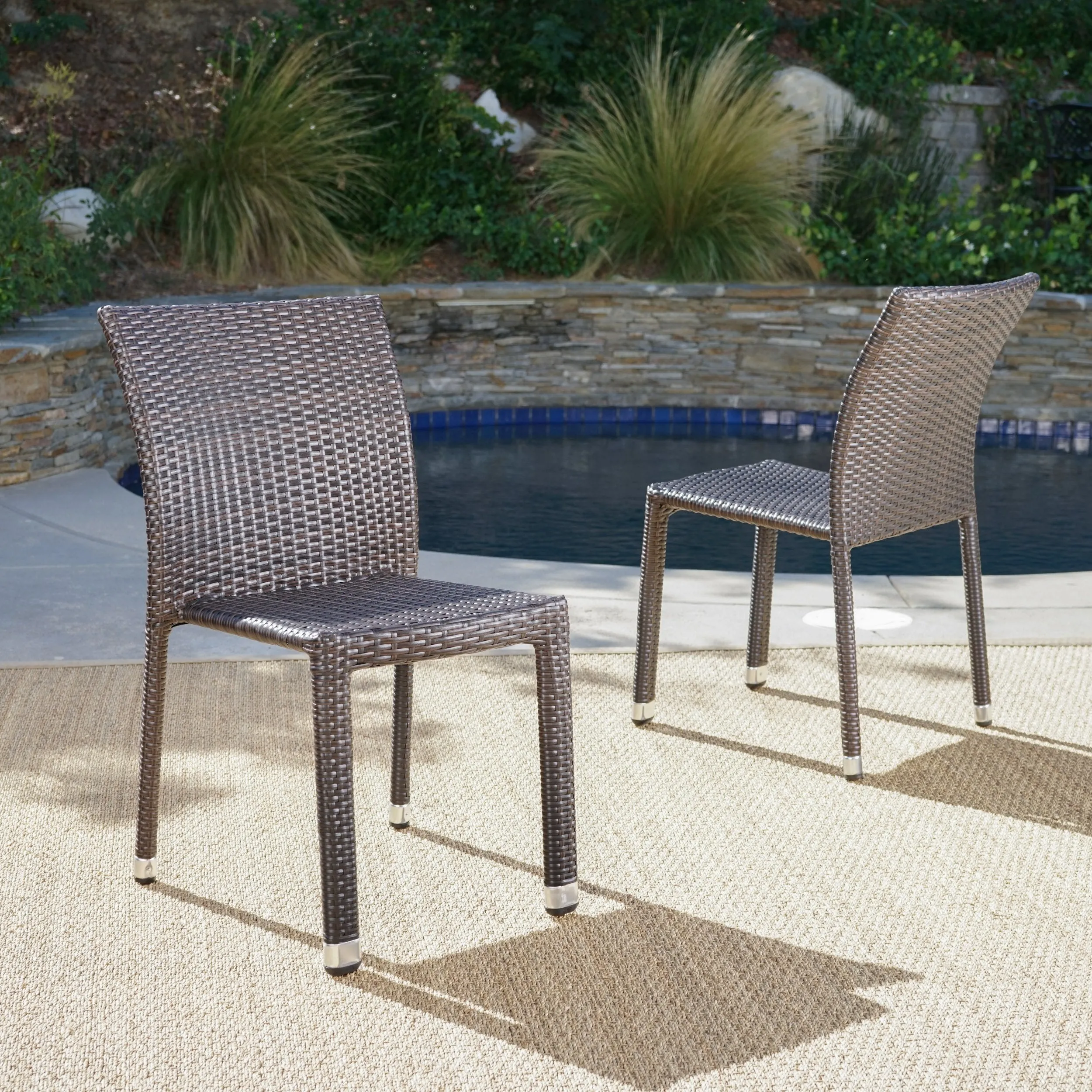 Outdoor Wicker Armless Stack Chairs With Aluminum Frame - NH132103 chandelier, pendant light