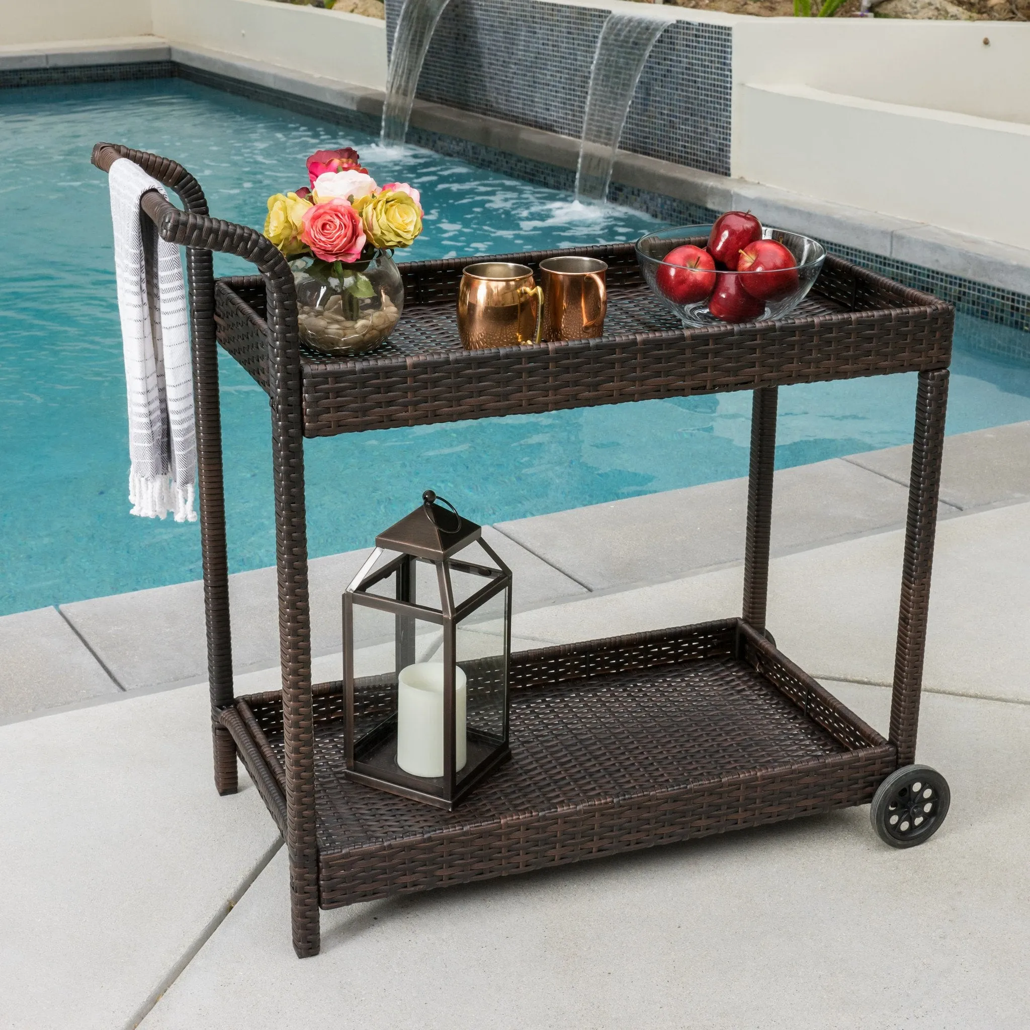 Outdoor Wicker Bar Cart - NH756592 patio chairs, outdoor seating