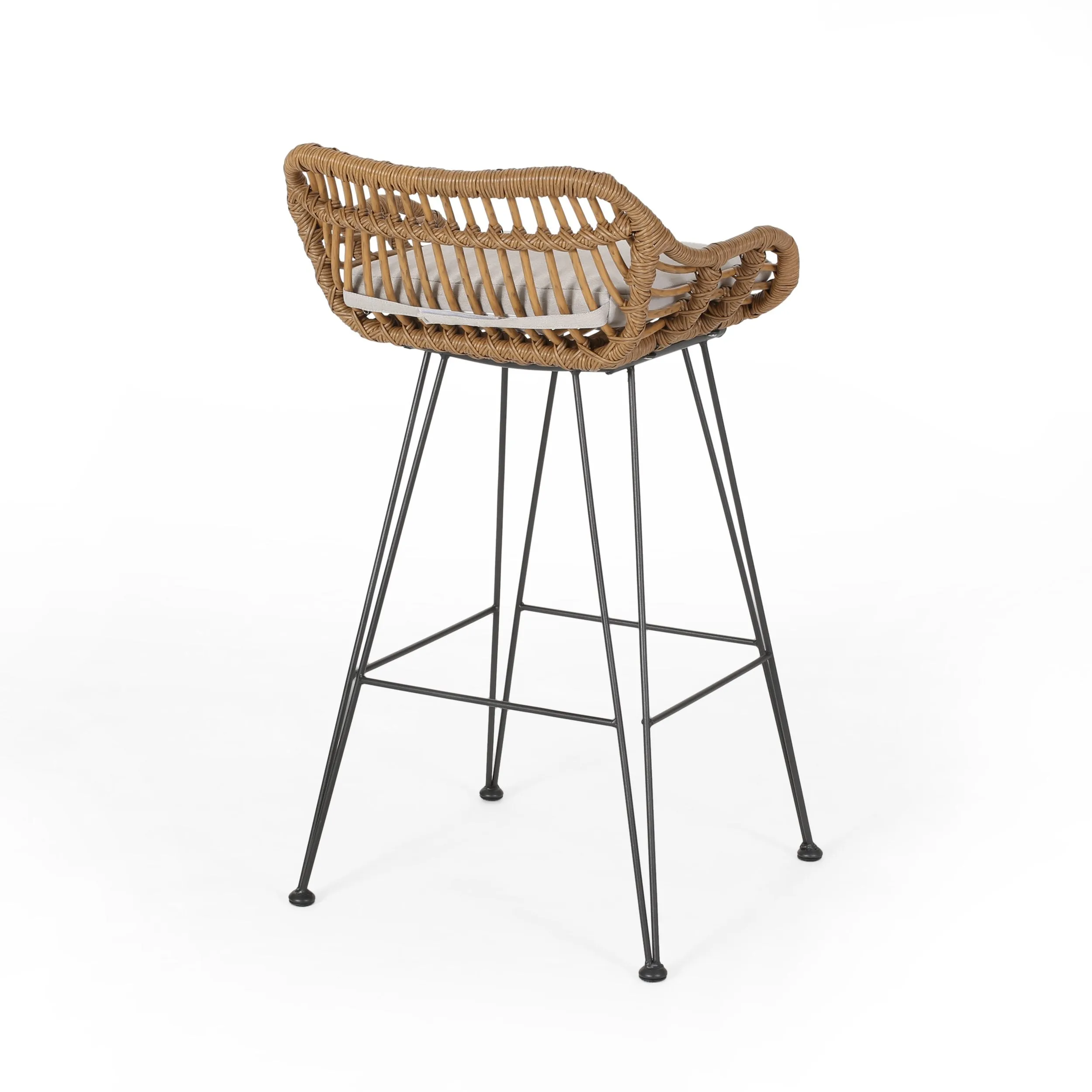Outdoor Wicker Barstools with Cushions (Set of 4) - NH950013