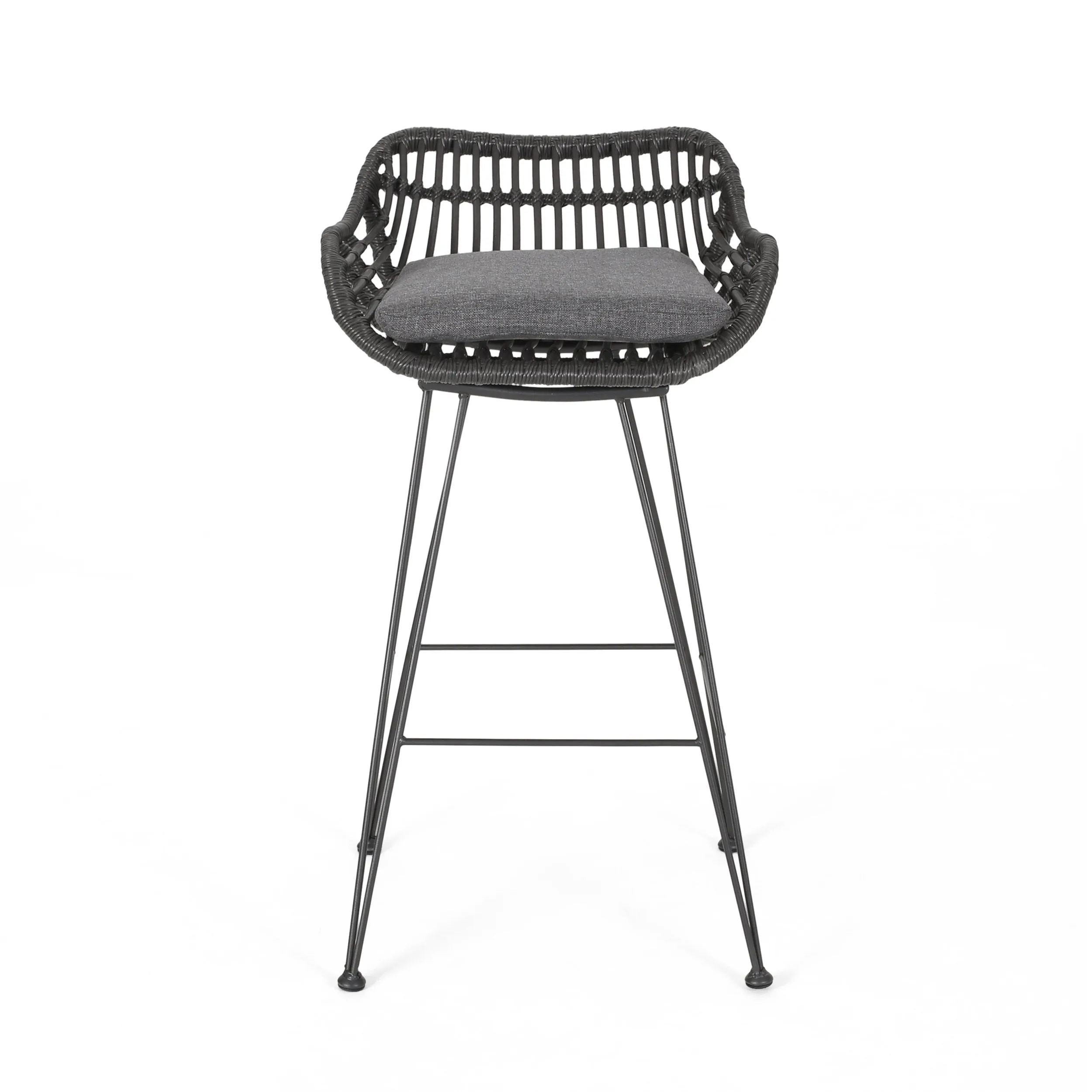 Outdoor Wicker Barstools with Cushions (Set of 4) - NH950013