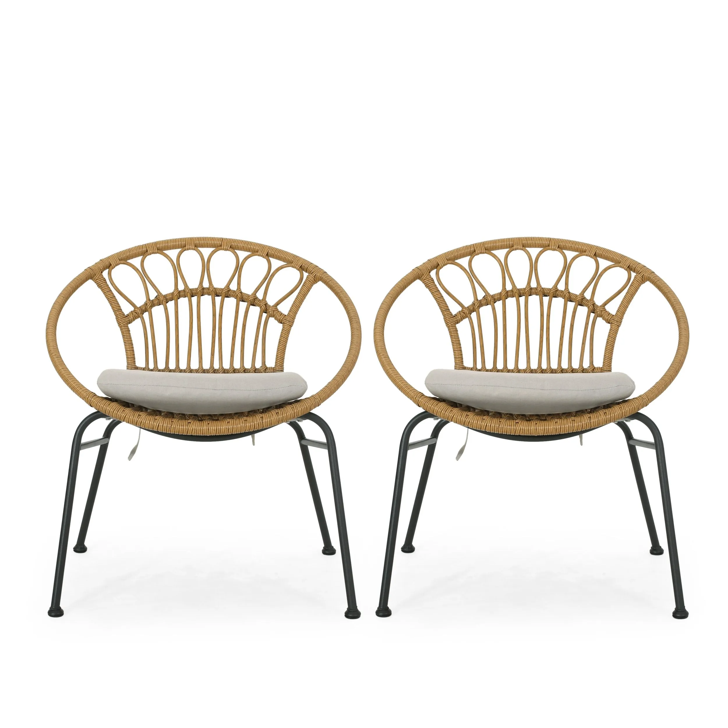 Outdoor Wicker Chair with Cushion (Set of 2) - NH596313 patio chairs, outdoor seating