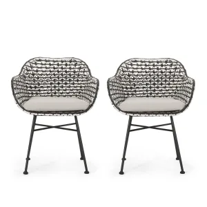 Outdoor Wicker Chair with Cushion (Set of 2) - NH996313 chandelier, pendant light