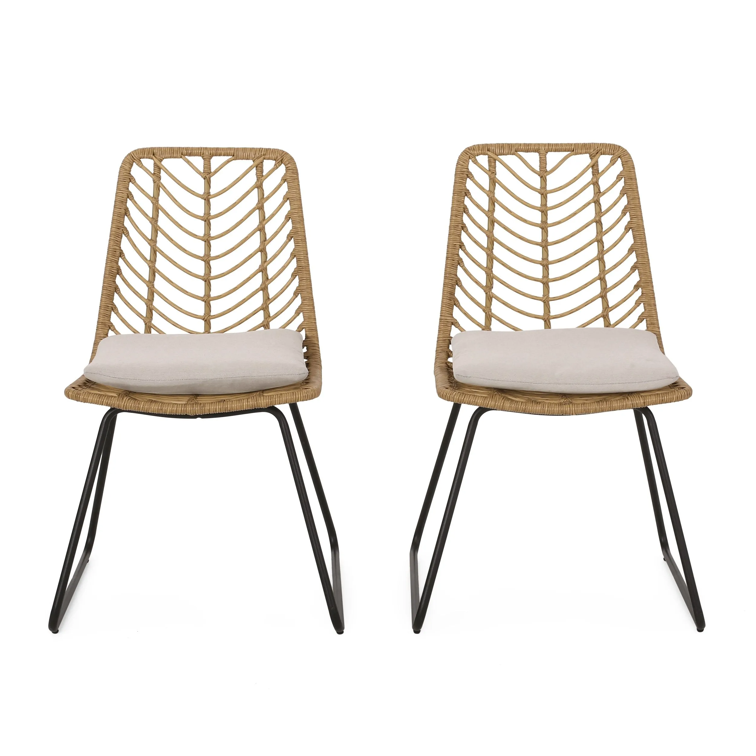 Outdoor Wicker Chairs with Cushion, Set of 2 - NH210413 patio chairs, outdoor seating